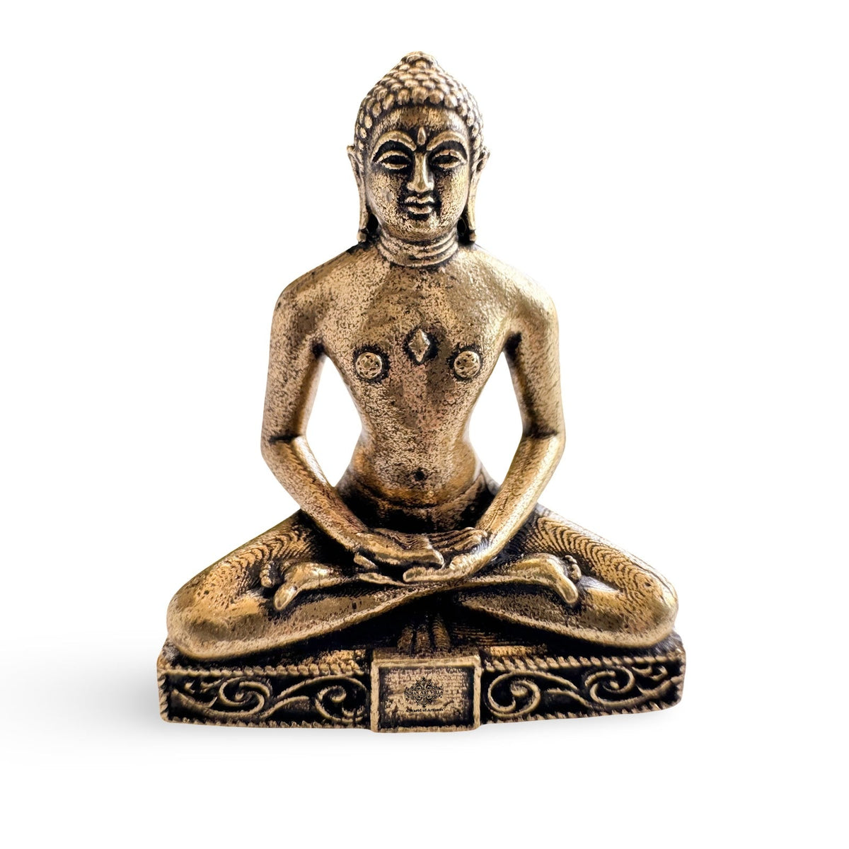 Pure Brass Miniature Mahaveer ji Statue - 3 cm