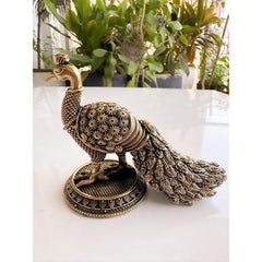 Brass Peacock Statue- 10.16 cm