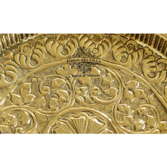 Handmade Pure Brass Flower Design Pooja Thali - 30.48 cm Dia. Spiritual Item