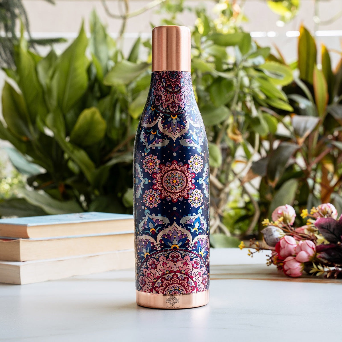 Copper Kalakriti Mystic Mandala Printed Bottle - 1100 ML