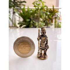 Pure Brass Miniature Handmade Udupi Krishna Ji Murti For Home Temple - 3.56 cm