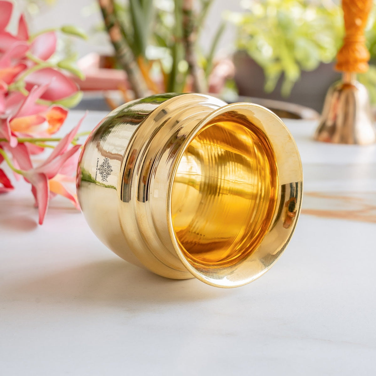 Traditional Brass Lota With Plain Design for Pooja & Home Use - 500 ML