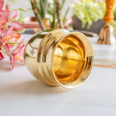 Traditional Brass Lota With Plain Design for Pooja & Home Use - 500 ML