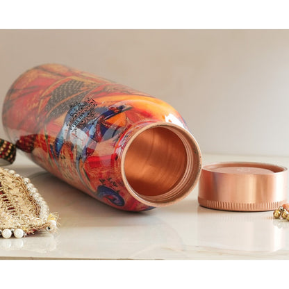 Tamba Bottle with Rajasthani Meena 'Padharo Mhare Desh' Design – 900 ML