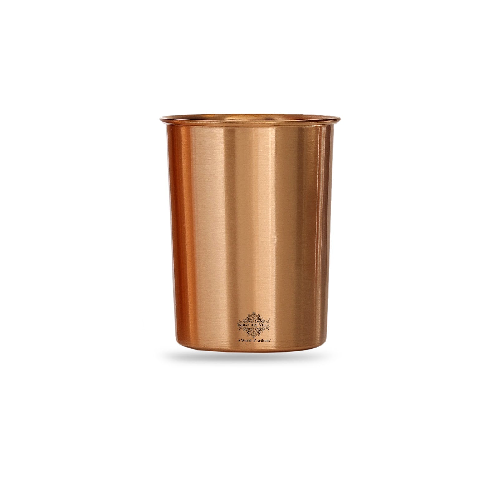 Pure Copper Matt Finish Lacquer Coated Water Bottle & 2 Glass