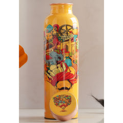 Tamba Bottle with Rajasthani Meena 'Padharo Mhare Desh' Design – 900 ML