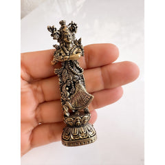 Pure Brass Miniature Handcrafted Radha Ji Idol For Home Mandir - 7.4 cm
