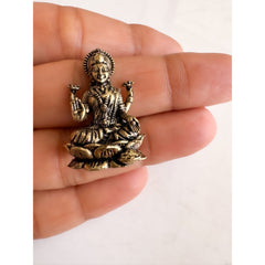 Pure Brass Miniature Lakshmi Ji Murti Sitting On Lotus