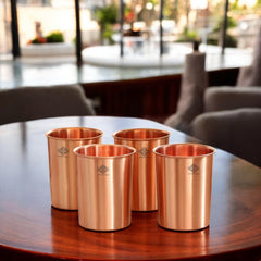Pure Copper Lacquer Coated Plain & Hammered Design Glass 275 ML