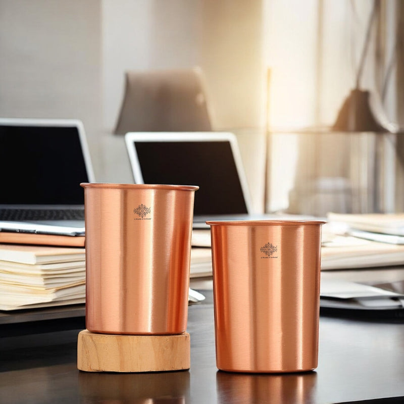 Pure Copper Lacquer Coated Plain & Hammered Design Glass 275 ML