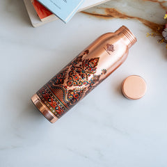 Pure Copper Kalakriti Madhubani Printed Bottle – 940 ML
