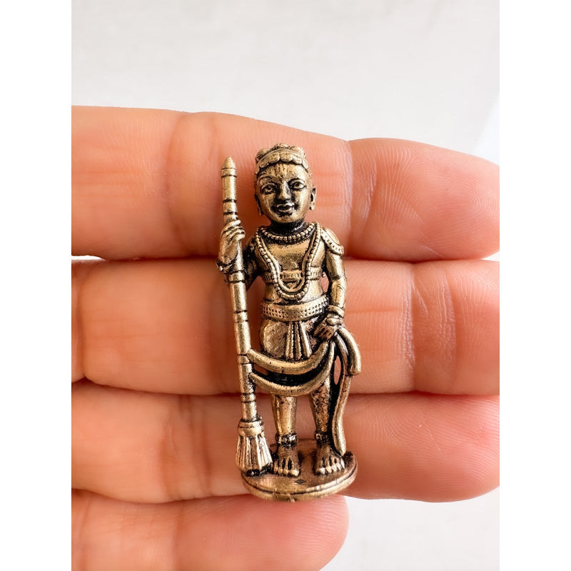 Pure Brass Miniature Handmade Udupi Krishna Ji Murti For Home Temple - 3.56 cm