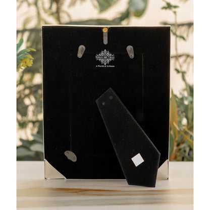 Silver-Plated Lotus Bud Flower Photo Frame – 24x19 cm (Inner Photo Size 18x13 cm), Decorative Picture Frame for Home Décor