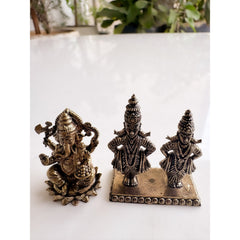 Pure Brass Miniature Vitthal Rukmini Devotional Murti Pair