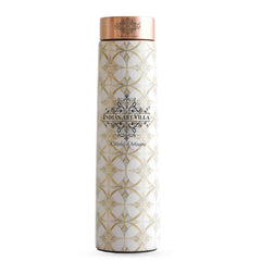 Pure Copper Water Bottle with Pyramid Shape Gold Print Design, 800 ML