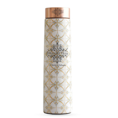 Pure Copper Water Bottle with Pyramid Shape Gold Print Design, 800 ML
