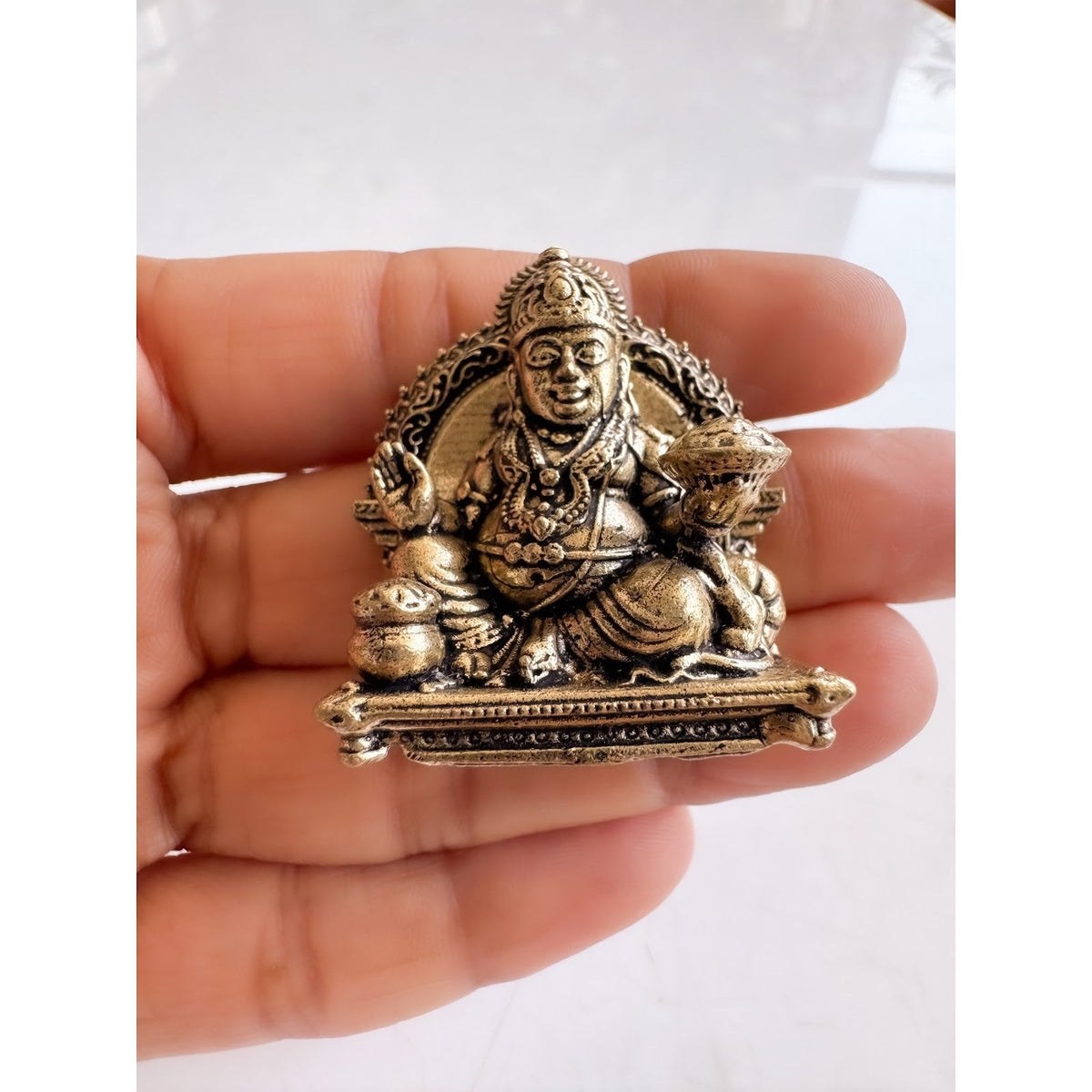 Pure Brass Miniature Kuber Ji Murti For Home Decor and Vastu