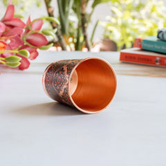 Pure Copper Kalakriti Print Glass for Daily Use, Home & Gifting - 270 ML