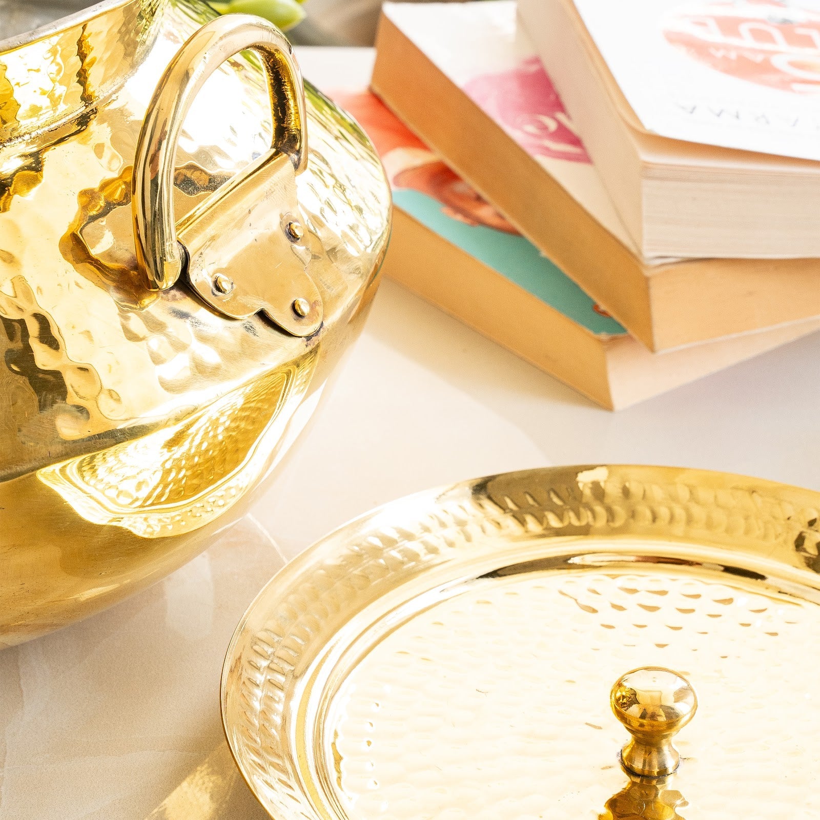 Pure Pital Handi with Tin Lining, Lid & Side Handles