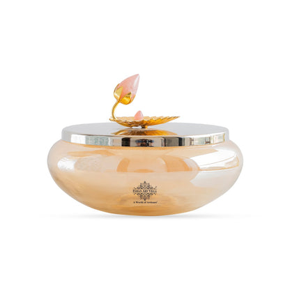 Silver Plated Decorative Bowl with Lotus Bird Flower Design – Elegant Bowl for Table Décor, Serving Snacks, Dry Fruits