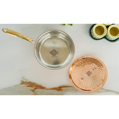 Pure Steel Copper Hammered  Sauce pan Inside Tin Lining