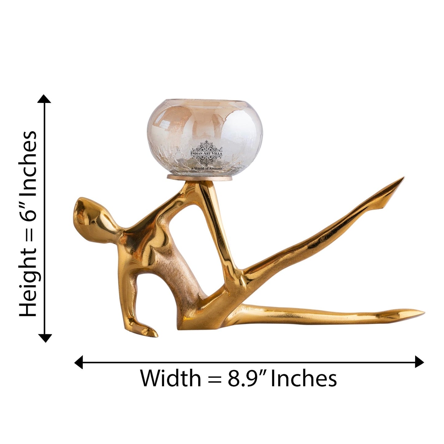 Gold Finish Decorative Candle Holder with Lady Design – Elegant Home Decor Accent, Perfect for Centerpiece