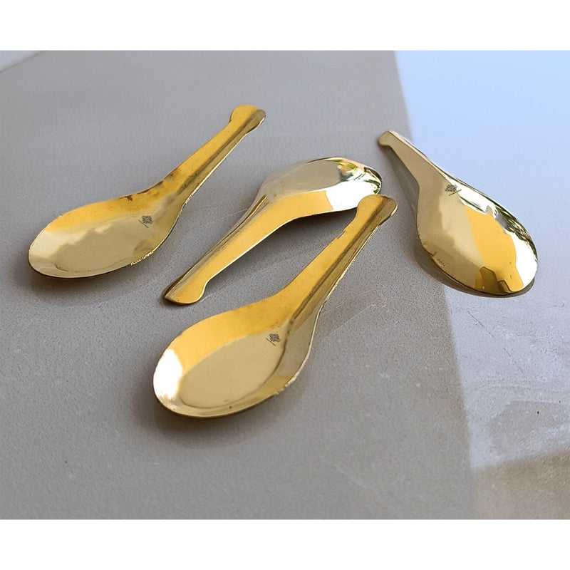 Pure Brass Gold Float Masala Spoon