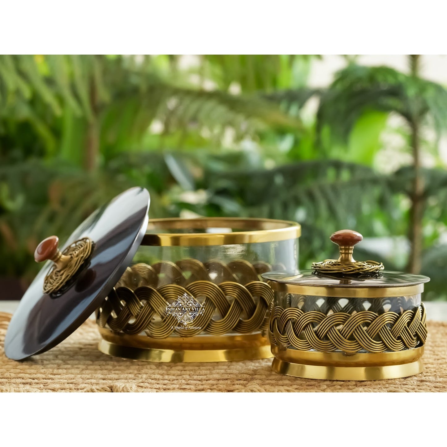 Brass Decorative Dry Fruit Bowl with Lid