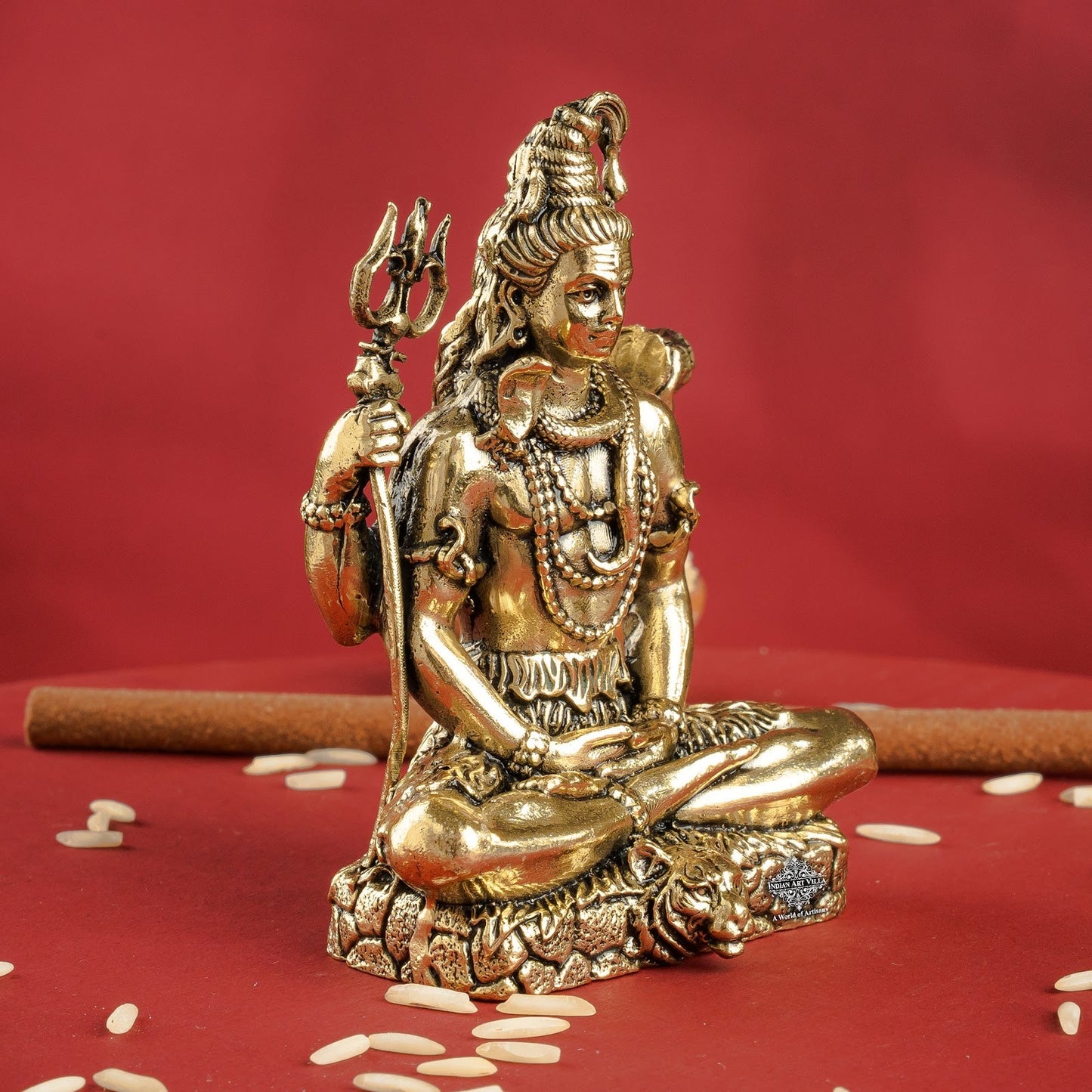 Pure Brass Shiv JI Murti with Trishul Damaru