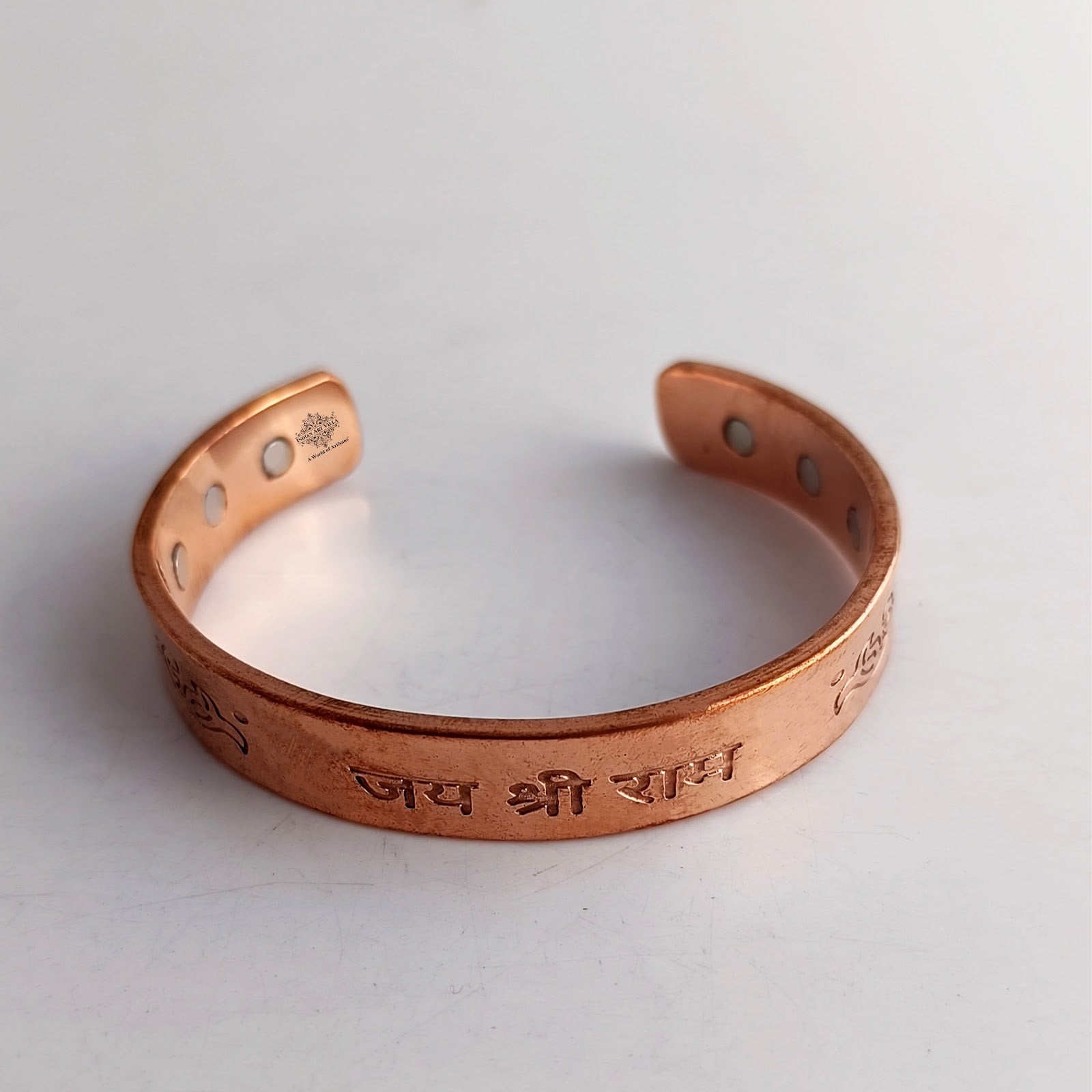 Pure Copper Heavy Jai Shree Ram Bangle with Inbuilt Magnet
