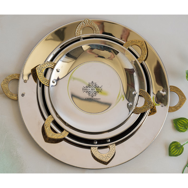 Pure Steel Copper Hammered Design Serving Tawa Platter
