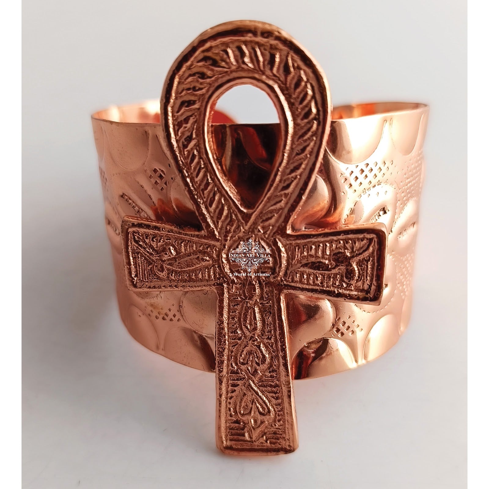 Pure Copper Bangle Kada Handcrafted Design Bracelet for Energy Balance