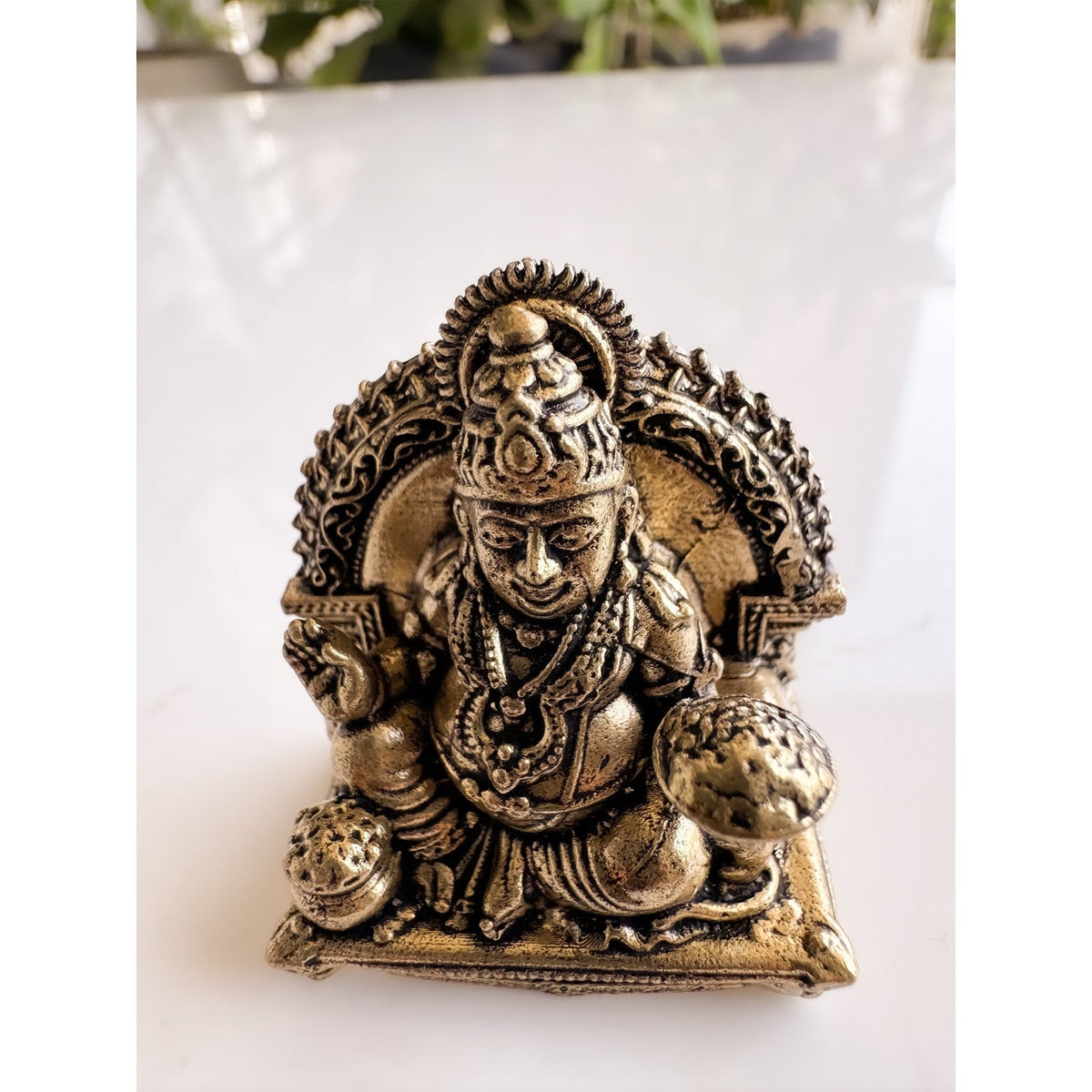 Pure Brass Miniature Kuber Ji Murti For Home Decor and Vastu