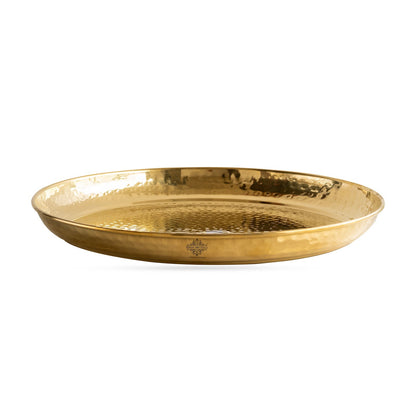 Pure Brass Hammered Plate/Thali - A Timeless Blend of Craftsmanship and Elegance Tableware| Dinnerware