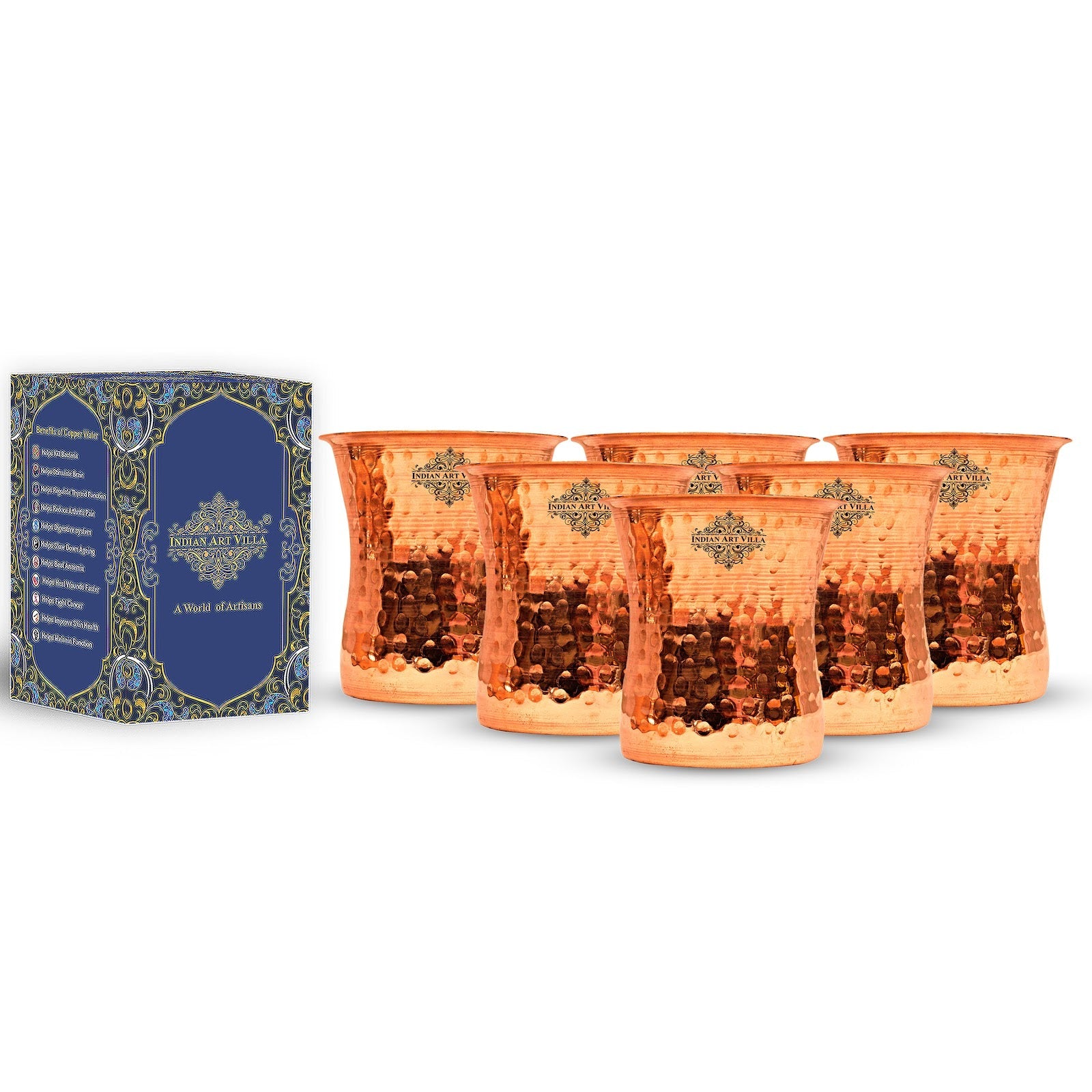 Pure Steel Copper Hammered Curved Glass