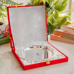 Silver Plated Plate with Plain Shine Quarter-8.5" Width