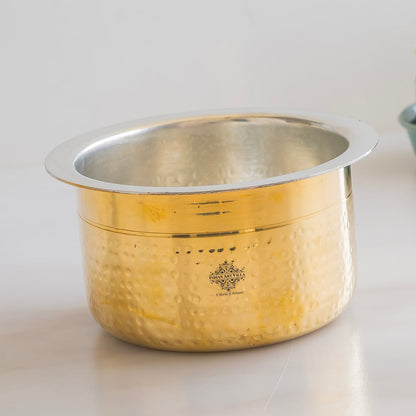 Pure Brass Hammered Design Bhagona  with inside Tin Lining