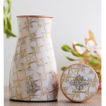 Pure Copper Gold Print Luxury Design Bedroom Bottle,  Home Décor, Marble Finish, 950 ml