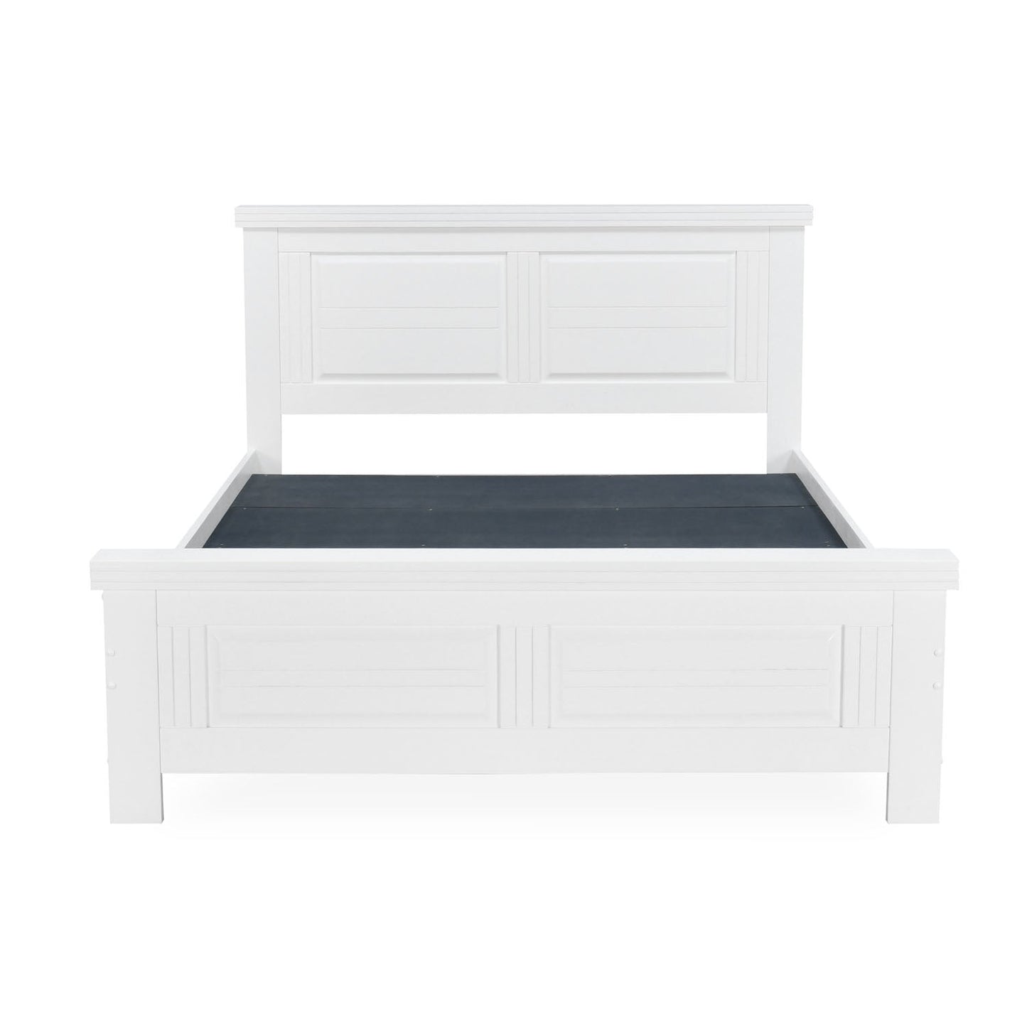 Nilkamal Anderson Solid Wood king Bed without Storage (White)