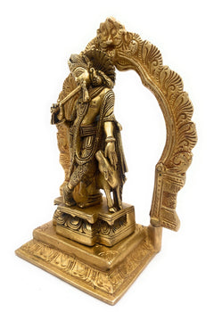 Brass Krishna Idol – Gopal Murti, Radha-Krishna Vigraham, Balakrishna Statue, Home & Temple Decor, Pooja Brass Idol,Gold, 8 Inch, 1 Piece