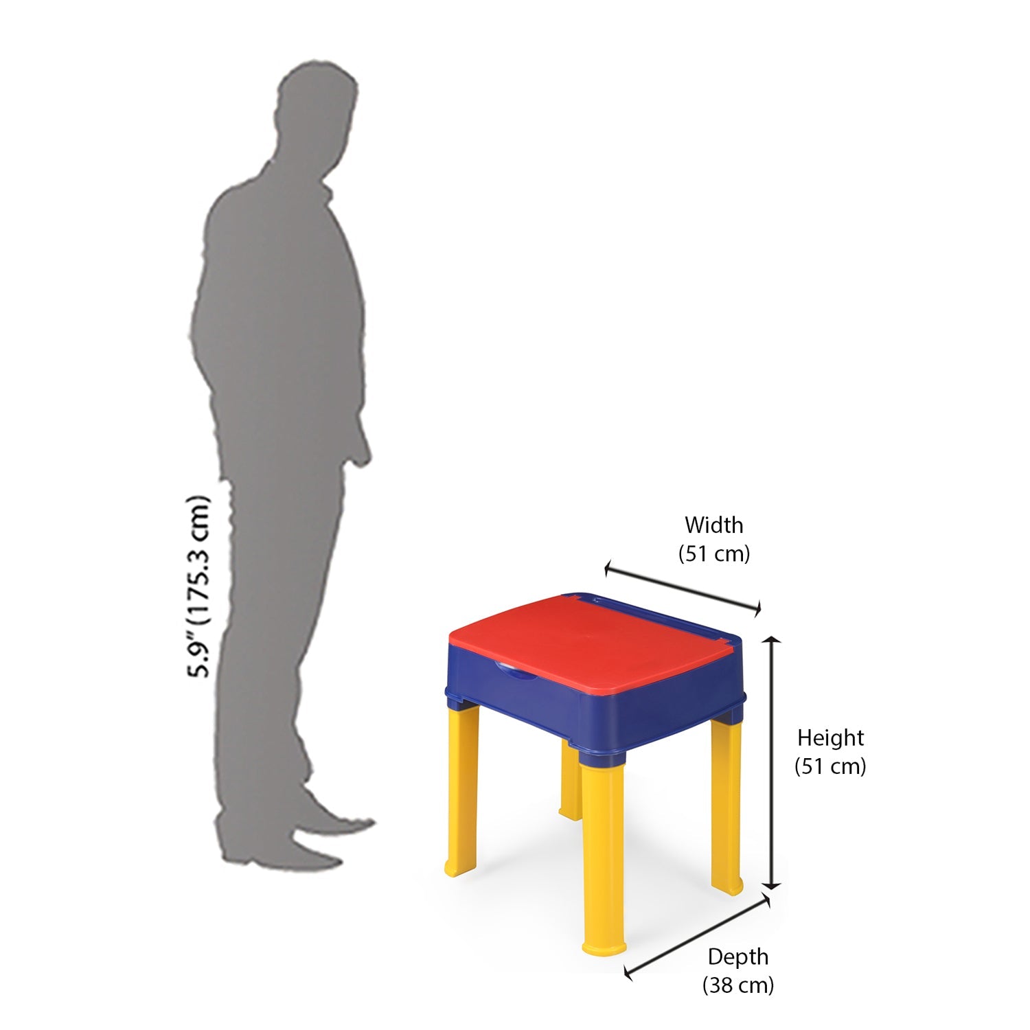 Nilkamal Apple JR Study Desk (Pepsi Blue / Bright Red / Yellow)