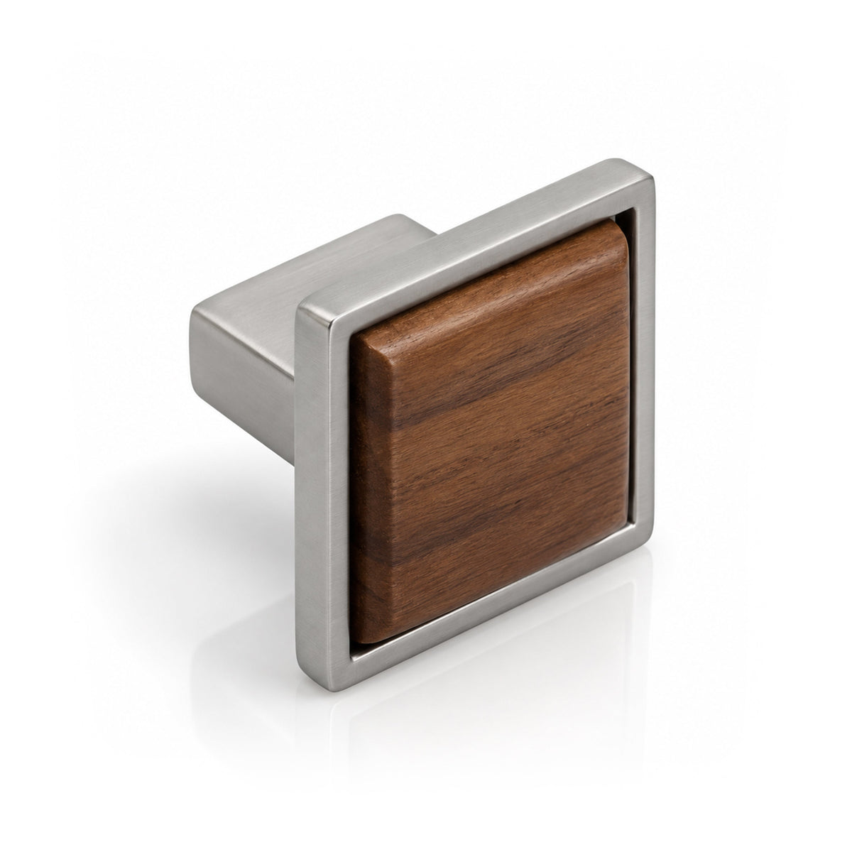 Plantex Knobs for Drawer | Kitchen Cabinet Knobs | Pulls Handles Knobs for Wardrobe & Kitchen | Square Drawer Pulls and Knobs- Pack of 1 (Satin & Wood)