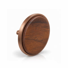 Plantex Knobs for Drawer | Round Drawer Knobs | Knobs for Cabinets | Pull-Push Knobs for Kitchen | Bedroom Drawer - Pack of 1 (Big, Rose Gold & Wood)-1