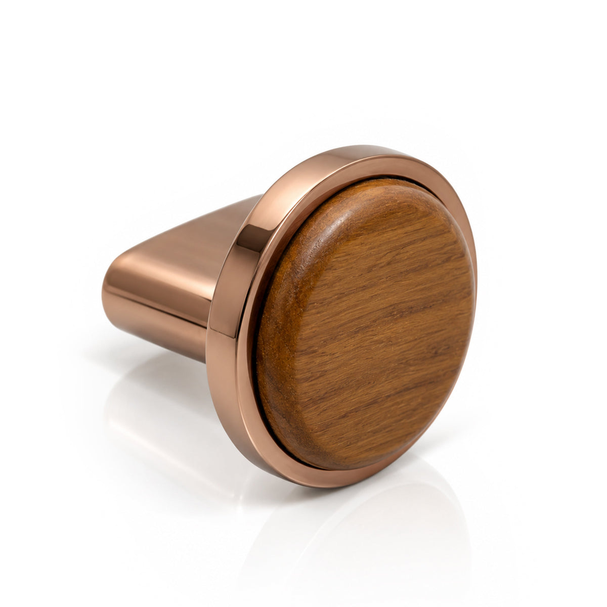 Plantex Knobs for Drawer/Round Drawer Knobs/Knobs for Cabinets/Pull-Push Knobs for Kitchen/Bedroom Drawer - Pack of 1 (Small, Rose Gold & Wood)-1