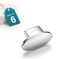 Plantex Knobs for Drawer/Small Drawer Knobs/Knobs for Cabinets/Pull-Push Knobs for Kitchen/Bedroom Drawer - Pack of 6 (Oval, Chrome)-1