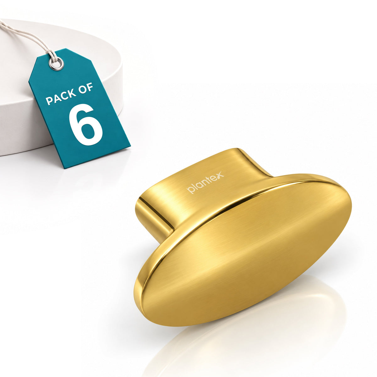 Plantex Knobs for Drawer/Small Drawer Knobs/Knobs for Cabinets/Pull-Push Knobs for Kitchen/Bedroom Drawer - Pack of 6 (Oval, Gold)-1