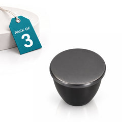 Plantex Knobs for Drawer/Drawer Knobs/Knobs for Cabinets/Pull-Push Knobs for Kitchen/Bedroom Drawer - Pack of 3 (Satin Black & Black)-1