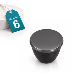 Plantex Knobs for Drawer/Drawer Knobs/Knobs for Cabinets/Pull-Push Knobs for Kitchen/Bedroom Drawer - Pack of 6 (Satin Black & Black)-1