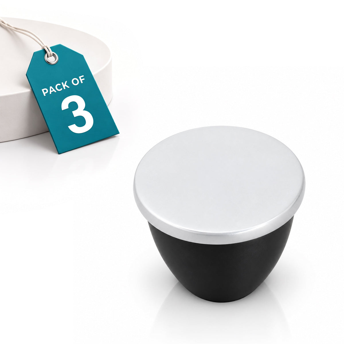 Plantex Heavy Duty Knob for Drawer/Cabinet/Pull and Push for Drawer Home/Office Pack of 3 (Black Nickel Matt)
