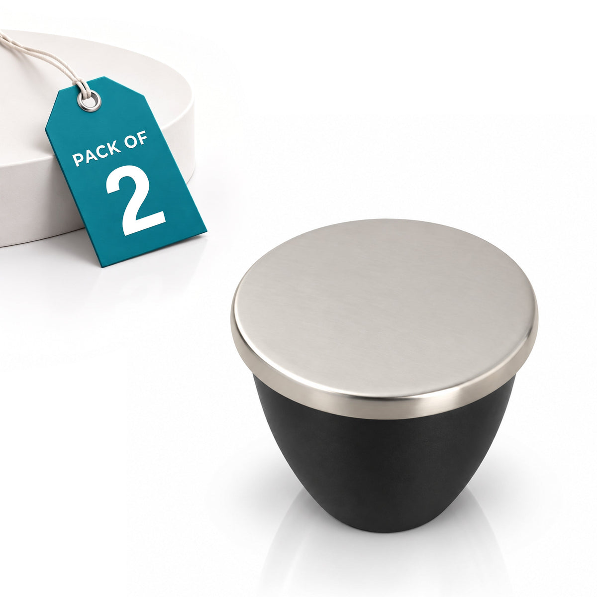 Plantex Knobs for Drawer/Drawer Knobs/Knobs for Cabinets/Pull-Push Knobs for Kitchen/Bedroom Drawer - Pack of 2 (Satin Black)-1